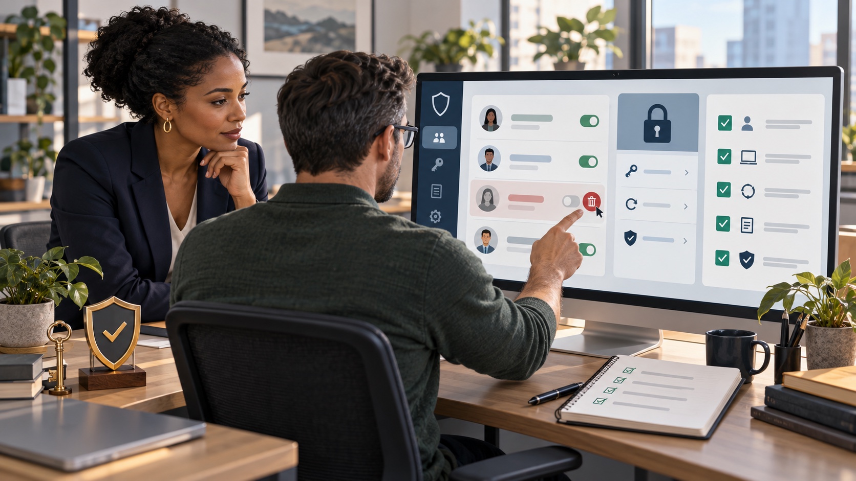 Business owner and security adviser removing a former employee’s access from company social media accounts